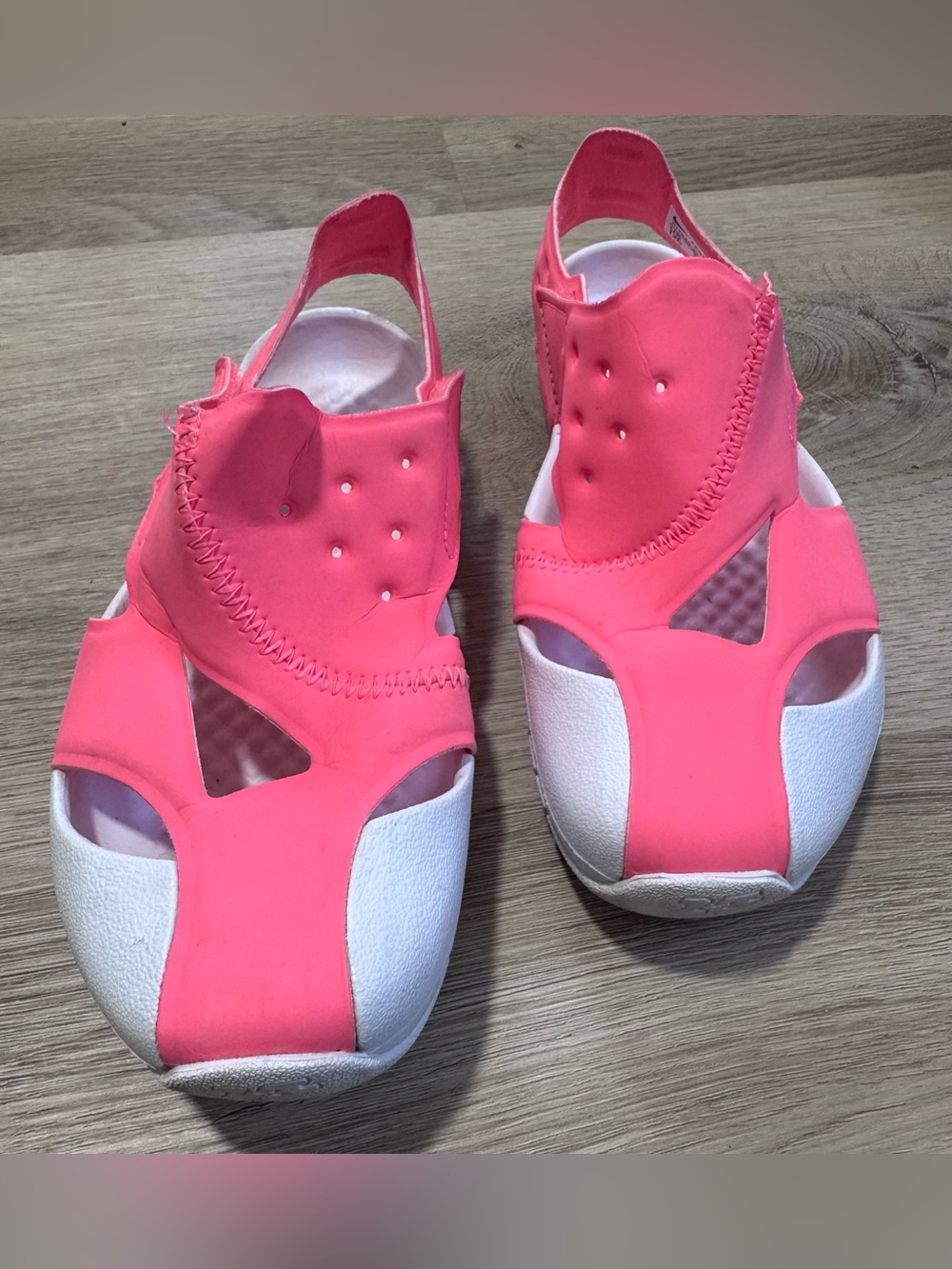 Nike Jordan Flare Girls Pink White Active Sandals Size 12C